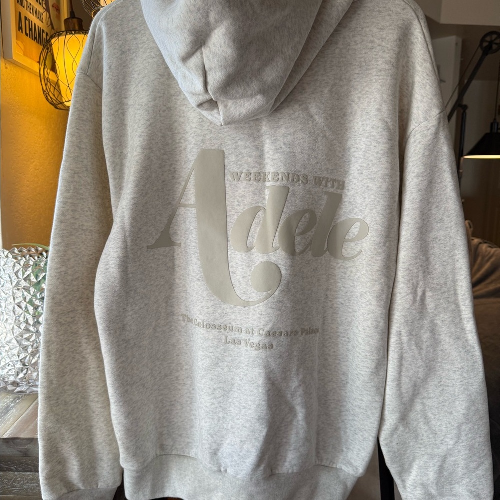 ADELE weekend with Adele Caesars  Palace Gray Hoodie with Graphic Print